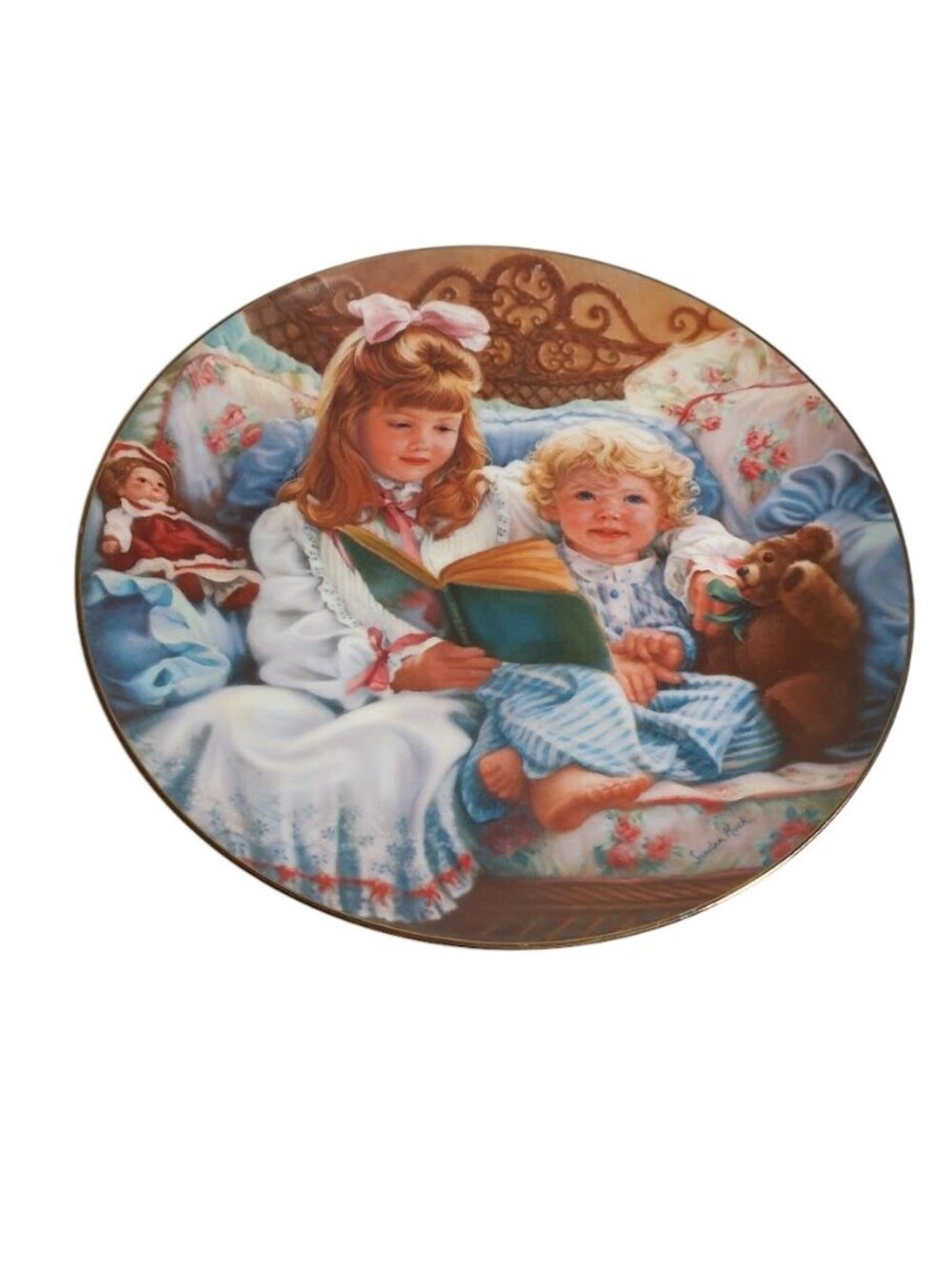 Night Time Story Sandra Kuck Barefoot Children Plate Fine China Limited Edition